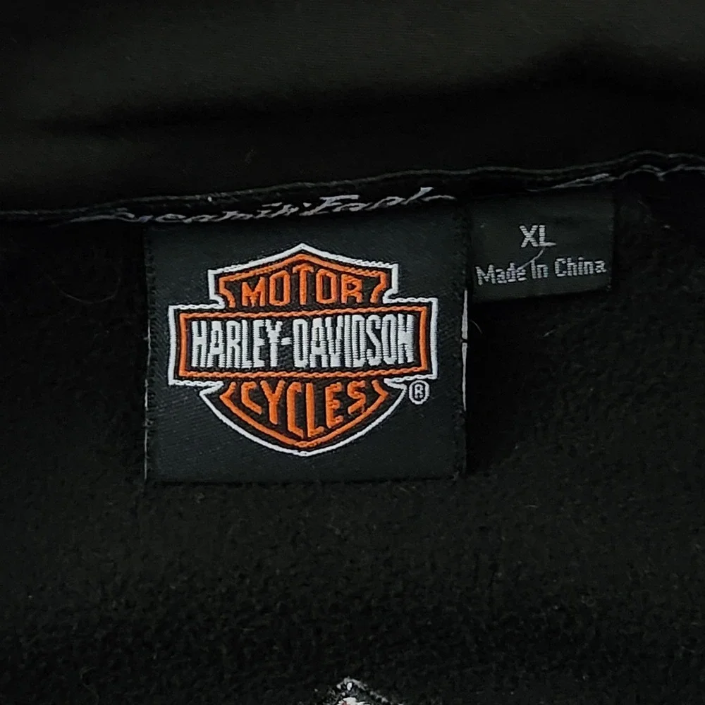 Harley Davidson Screamin Eagle Jacket Mens XL Black Orange Softshell Performance